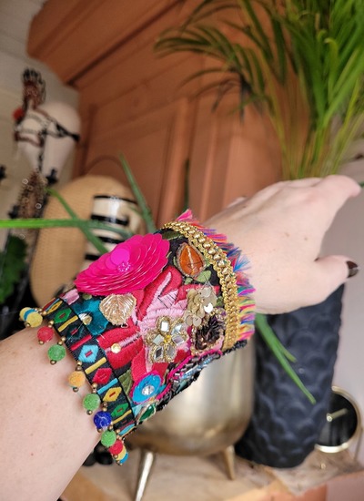 Pink Flower Bracelet